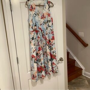 Anne Klein Multicolor Floral Midi Dress